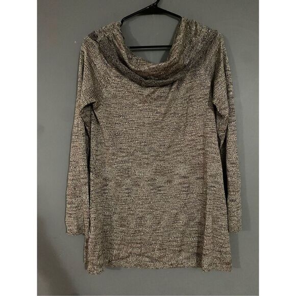 White House Black Market Metallic Off Shoulder Cowl Neck Sweater Size L - Picture 5 of 5